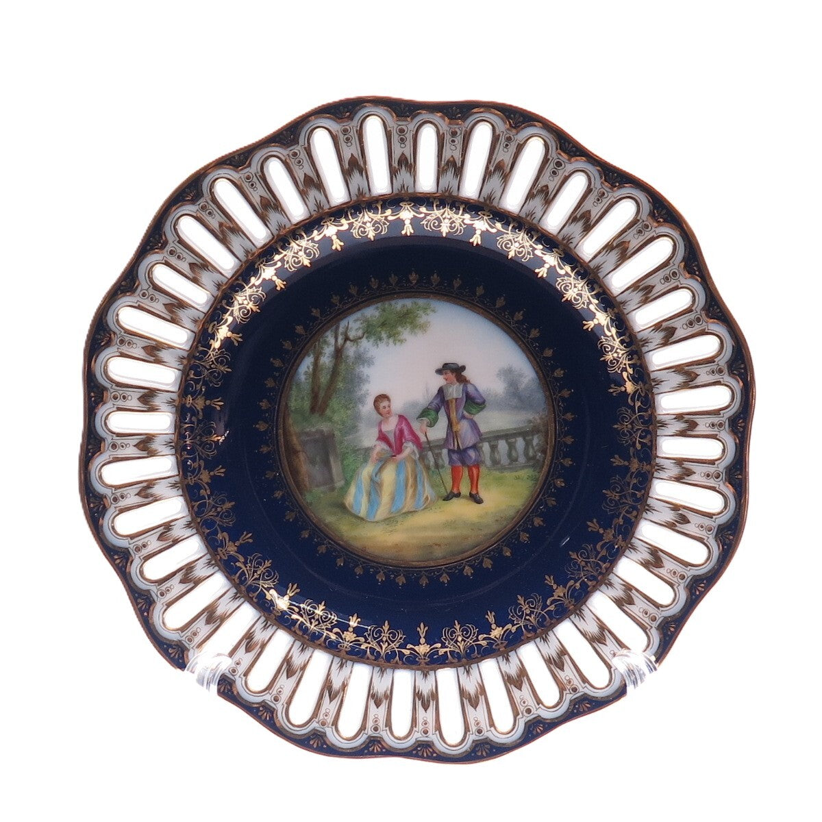 RICHARD KLEMM Antique Germany Courting Couple Hand Painted Porcelain Plate