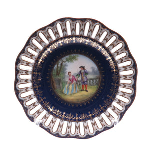 RICHARD KLEMM Antique Germany Courting Couple Hand Painted Porcelain Plate