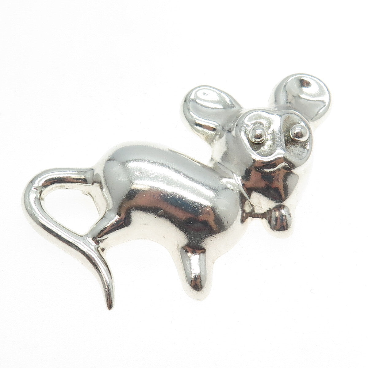 925 Sterling Silver Vintage Mexico Modernist Mouse Pin Brooch