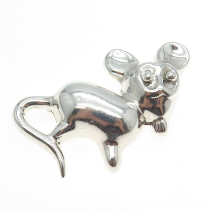 925 Sterling Silver Vintage Mexico Modernist Mouse Pin Brooch