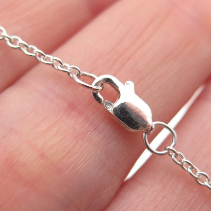 925 Sterling Silver Dog Paw Cable Chain Necklace 16"