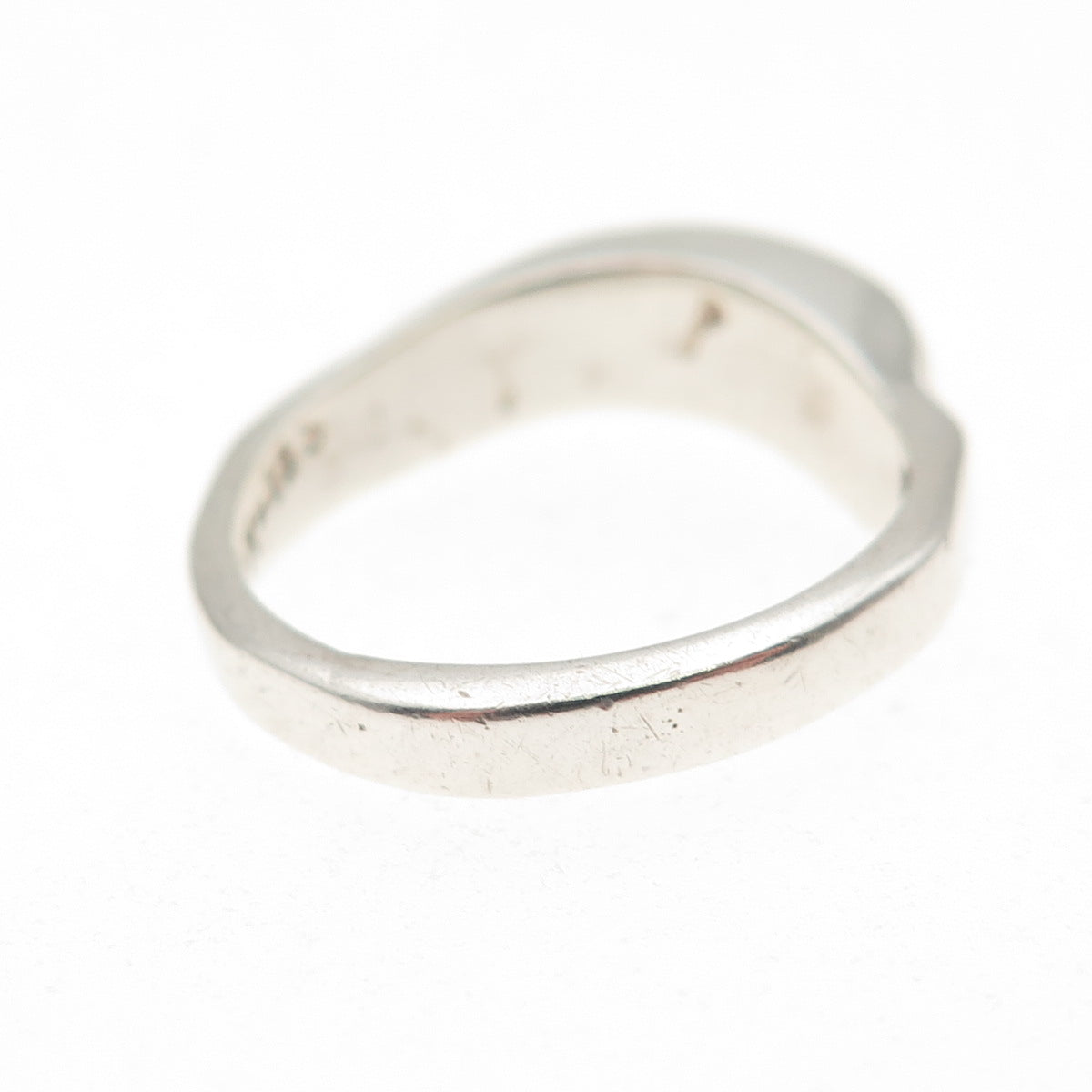 925 Sterling Silver Vintage Mexico Modernist Wavy Ring Size 7