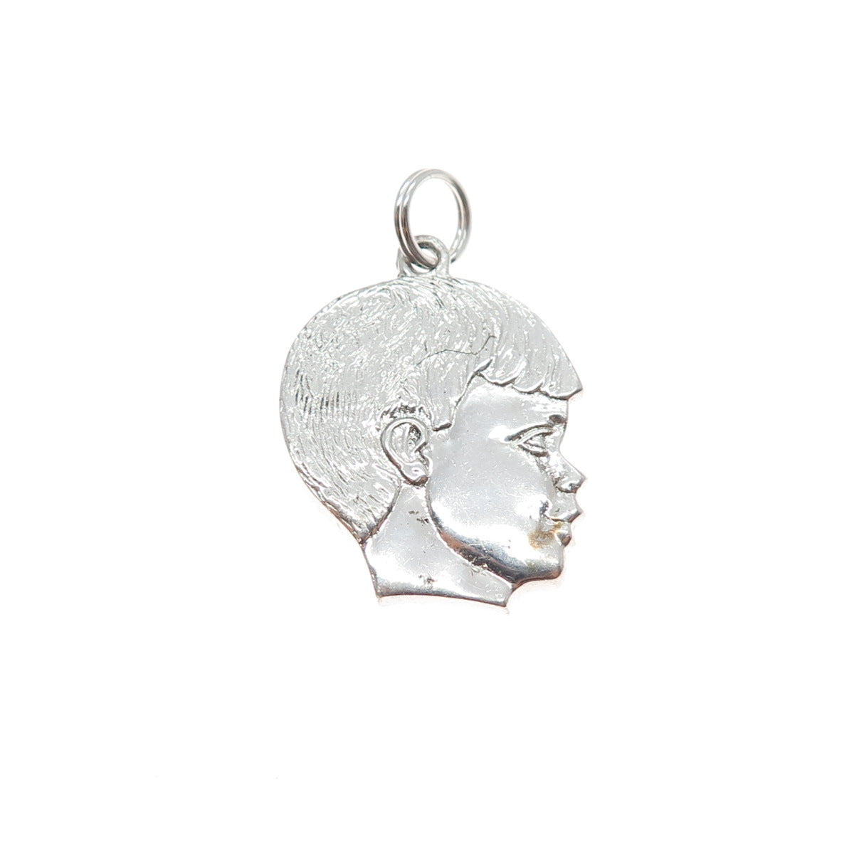 ALICE CAVINESS 925 Sterling Silver Vintage Boy Profile Charm Pendant
