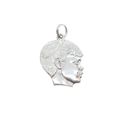 ALICE CAVINESS 925 Sterling Silver Vintage Boy Profile Charm Pendant