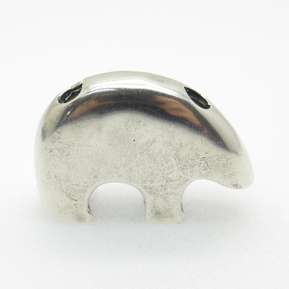 925 Sterling Silver Vintage Southwestern Native Bear Slide Pendant