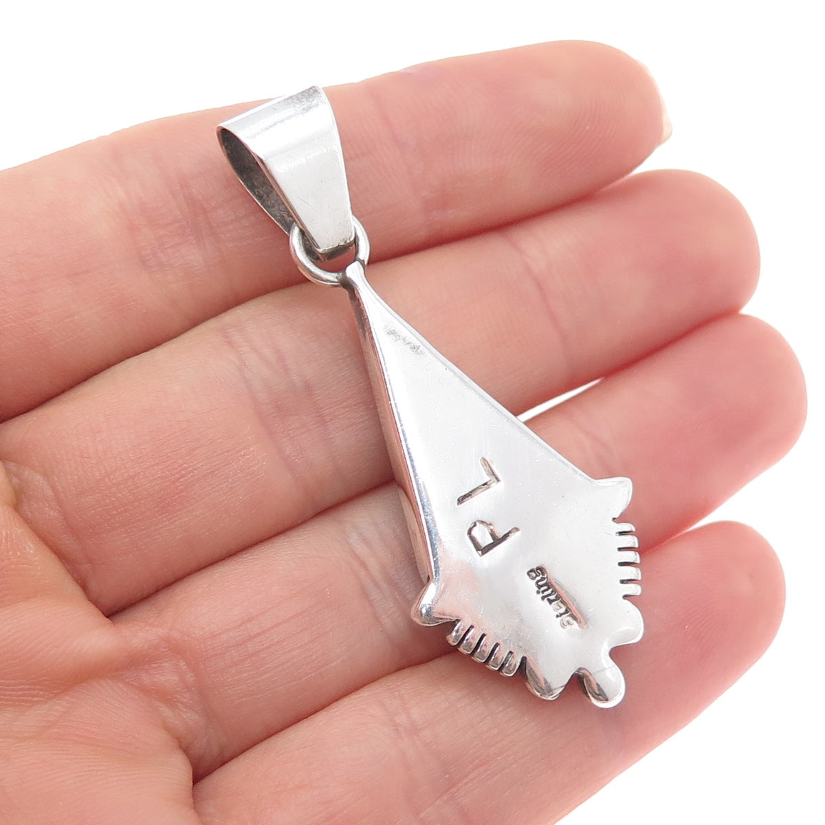 Paula Leekity Zuni Old Pawn 925 Sterling Silver Vintage Multi-Gem Tribal Pendant