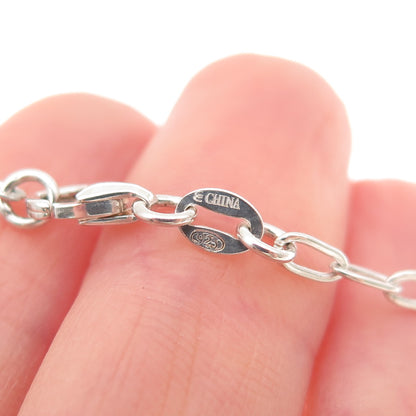 925 Sterling Silver Paperclip Chain Necklace 18"