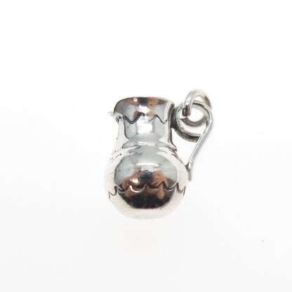 Old Pawn 925 Sterling Silver Vintage Southwestern Pitcher Mini 3D Charm Pendant