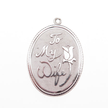 Griffith & Sons 925 Sterling Silver Vintage To My Wife Charm Pendant