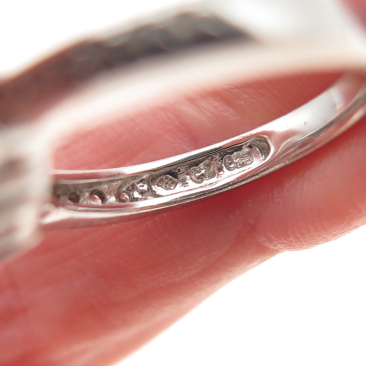 925 Sterling Silver Multi-Cut C Z Engagement Ring Size 5