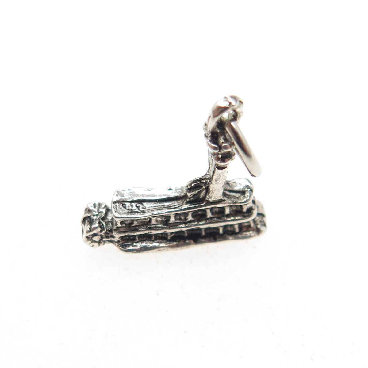 925 Sterling Silver Vintage Paddle Boat Oxidized Minimalist Charm Pendant