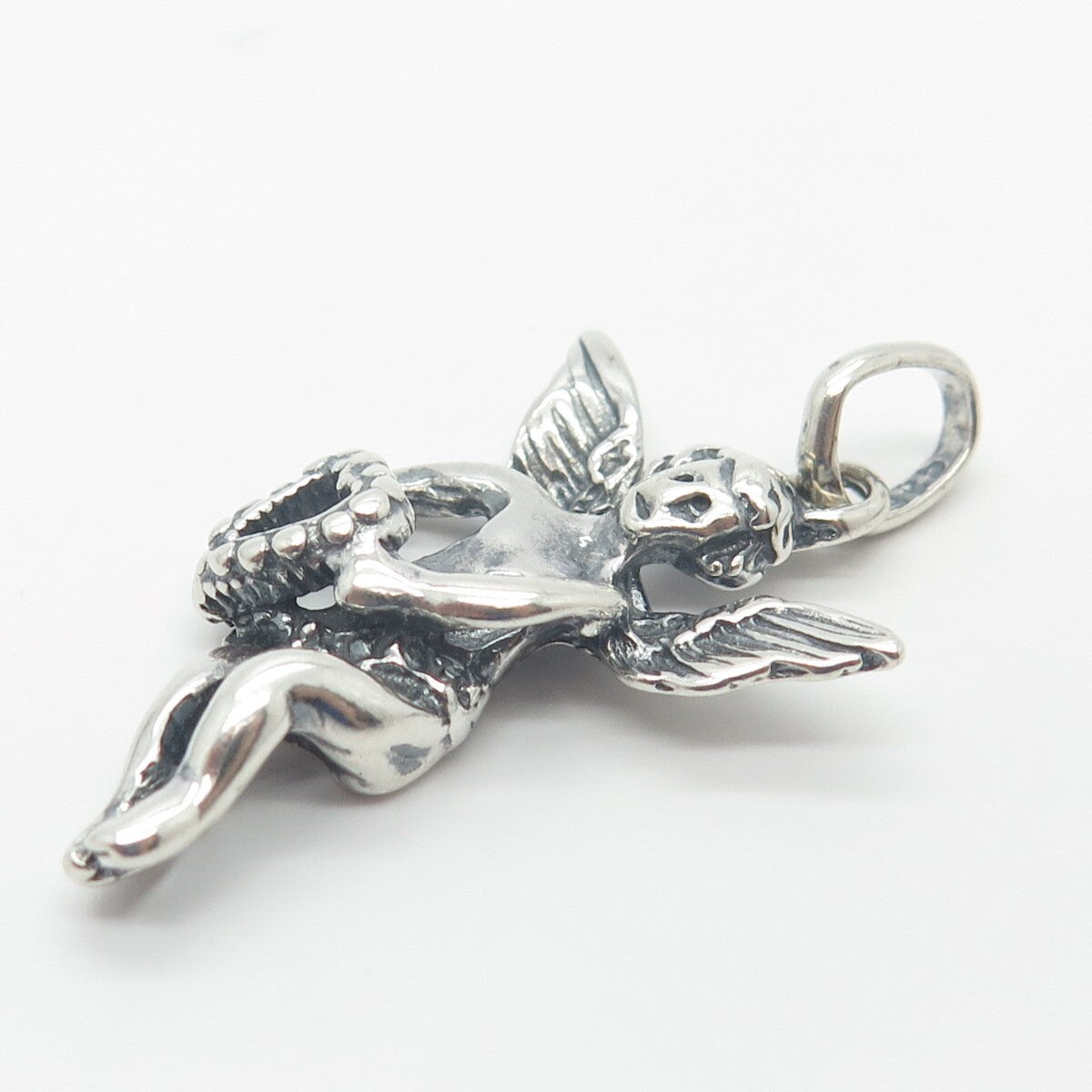 925 Sterling Silver Vintage Angel Pendant