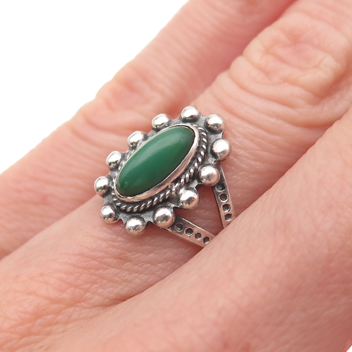 Old Pawn Sterling Silver Vintage Southwestern Royston Turquoise Ring Size 5.5