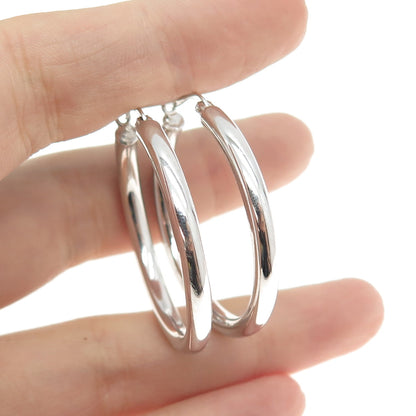 925 Sterling Silver Tube Hoop Earrings