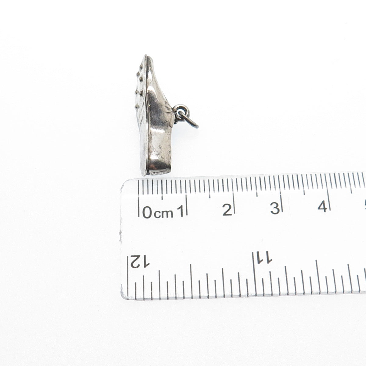 925 Sterling Silver Vintage Golf Shoe Oxidized 3D Charm Pendant