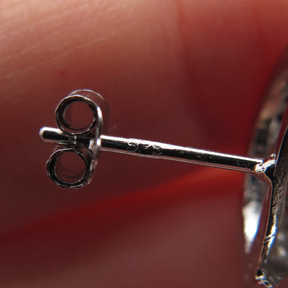 925 Sterling Silver Round-Cut C Z Sparkle Wheel Stud Earrings