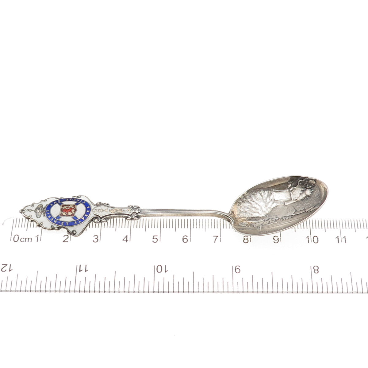 925 Sterling Antique Art Deco Canada Enamel Halifax Coat of Arms Coffee Spoon