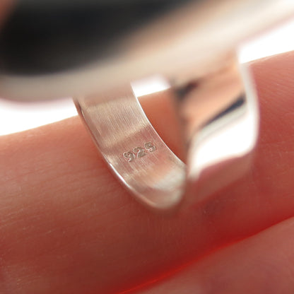 925 Sterling Silver Vintage Modernist Statement Ring Size 6