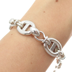 925 Sterling Silver Vintage Anchor Link Bracelet 6.75"