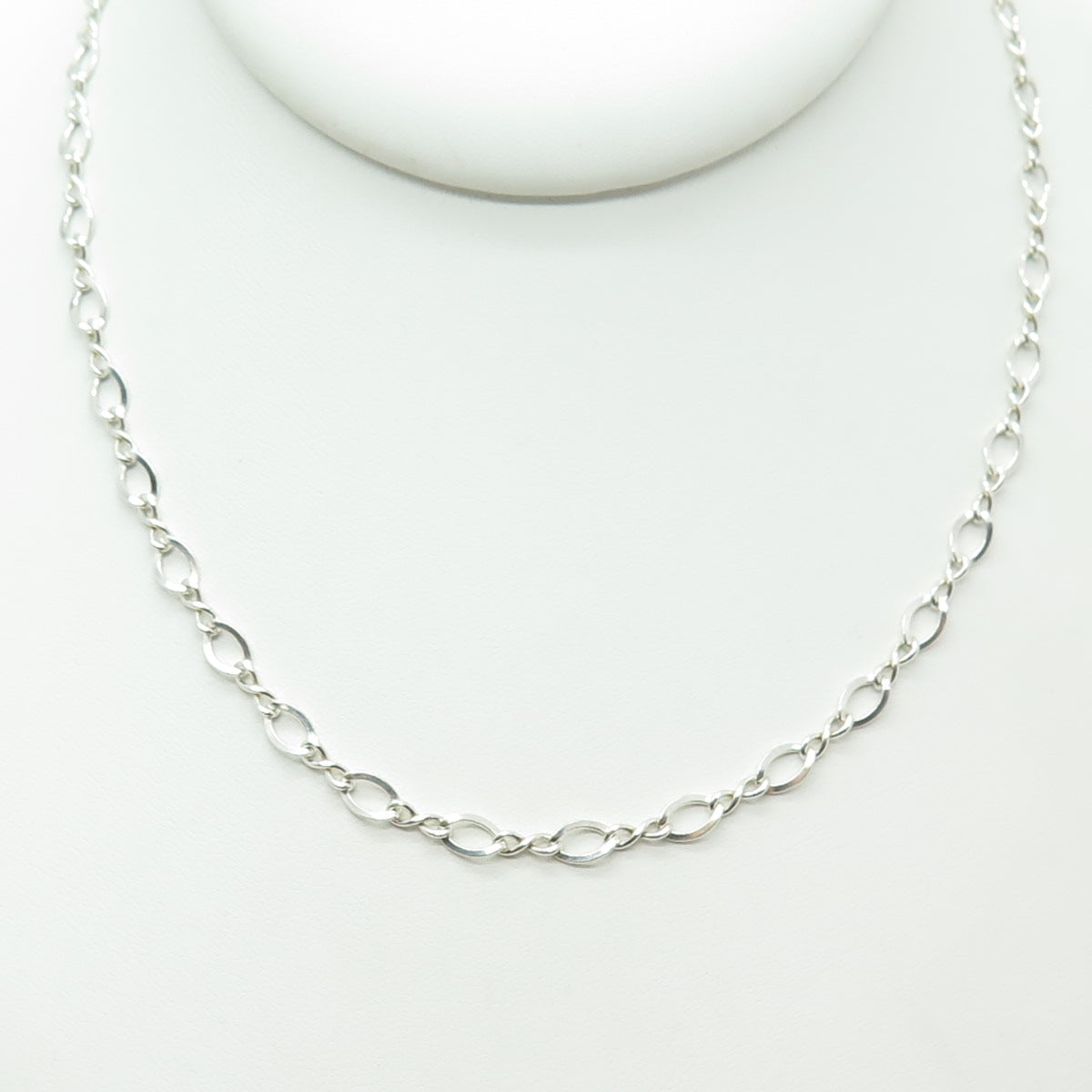 925 Sterling Silver Vintage Infinity Figaro Chain Necklace 24"