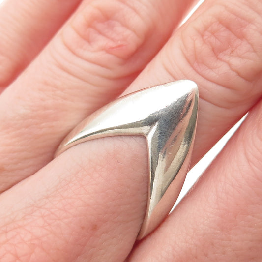 Bernhard Hertz 925S Sterling Silver Vintage Denmark Modernist Ring Size 7.5