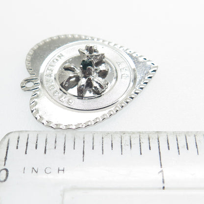 TOWN & COUTRY Sterling Silver Vintage Rhinestone "Graduation Day" Heart Pendant