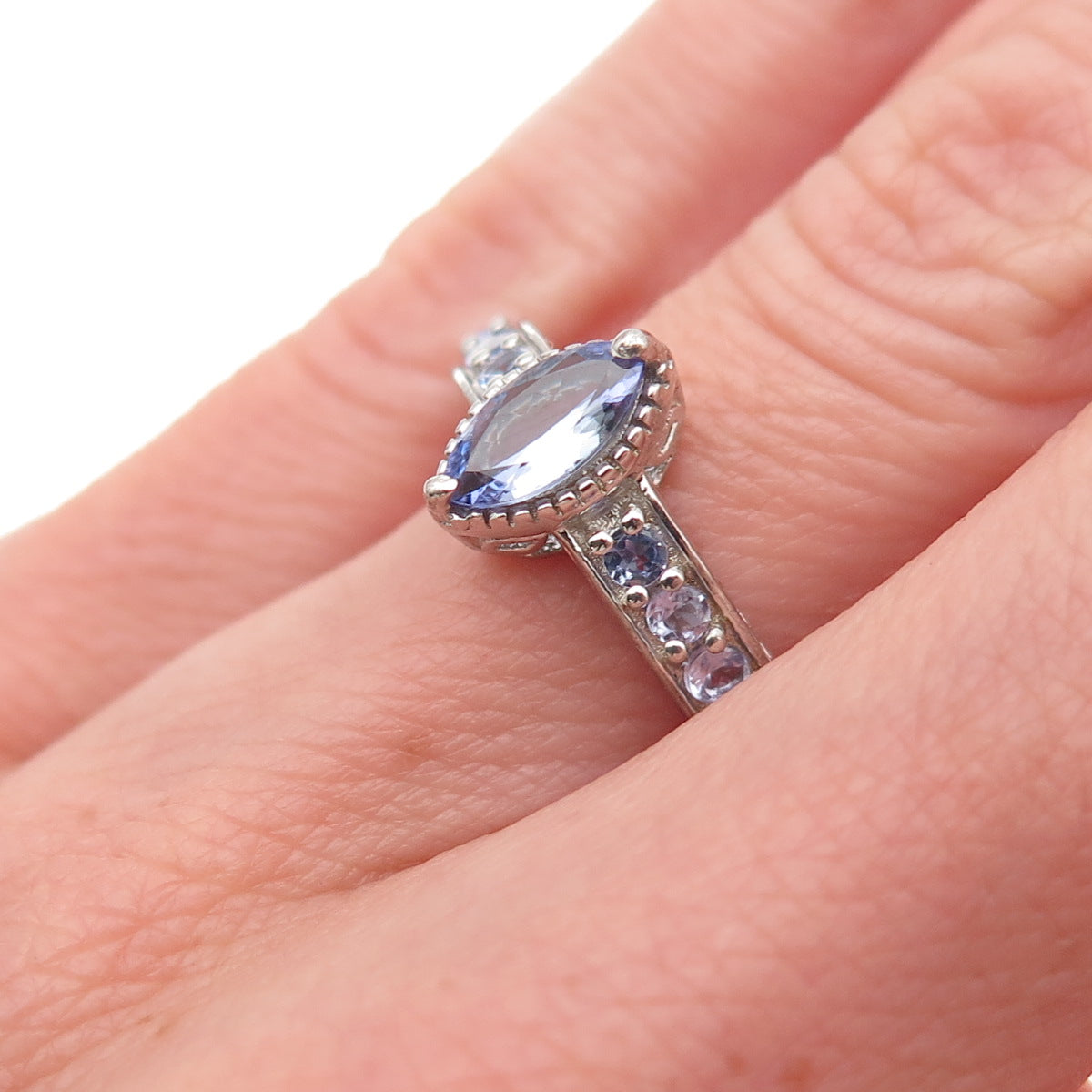 Chuck Clemency 925 Sterling Silver Real Tanzanite Ring Size 5.25