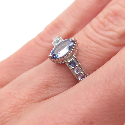 Chuck Clemency 925 Sterling Silver Real Tanzanite Ring Size 5.25