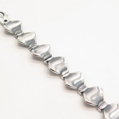 925 Sterling Silver Vintage Itaor Modernist Panel Link Bracelet 7.5"