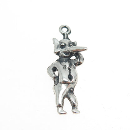 925 Sterling Silver Vintage Elephant Heart Cartoon Charm Pendant