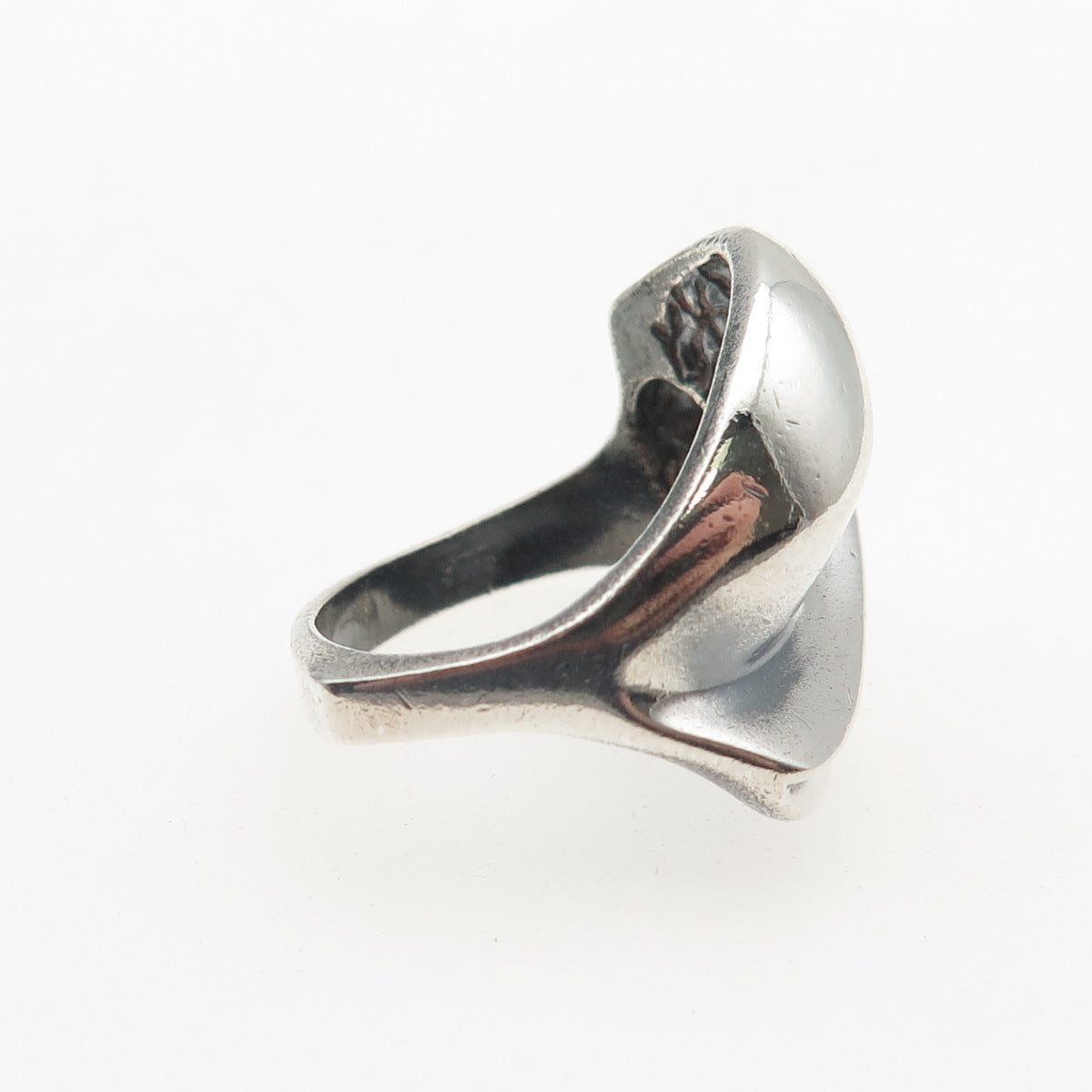 PAUL BRACKNA 925 Sterling Silver Vintage Modernist Oxidized Ring Size 5.75