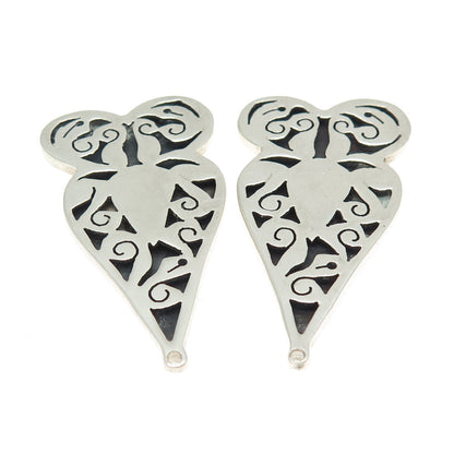 925 Sterling Silver Vintage Mexico Bohemian Jacket Earrings