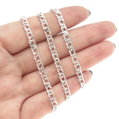 925 Sterling Silver Italy Rambo Chain Necklace 24"