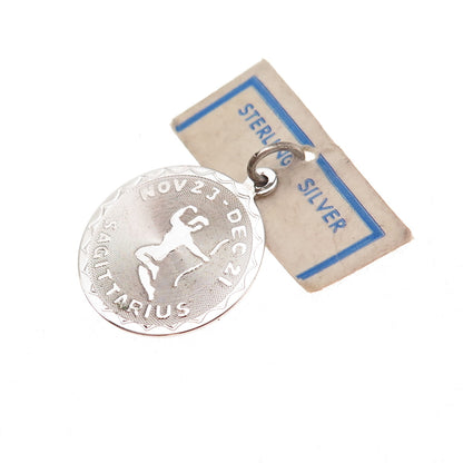Spencer 925 Sterling Silver Vintage Sagittarius Zodiac Sign Charm Pendant