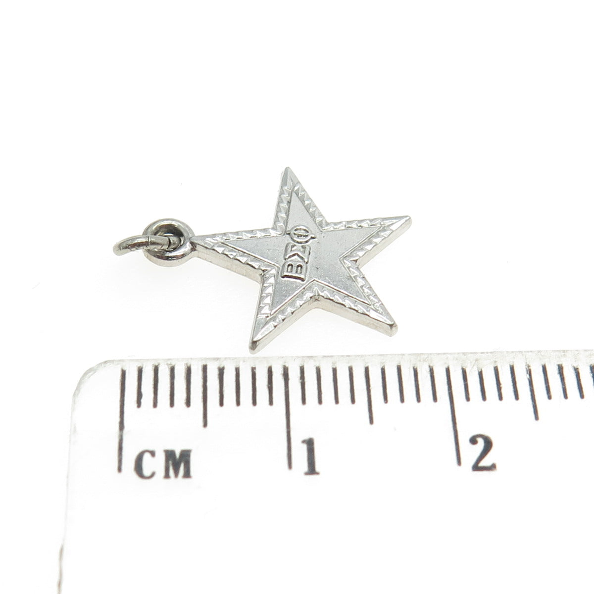 925 Sterling Silver Vintage Pillar College Beta Sigma Phi Star Charm Pendant