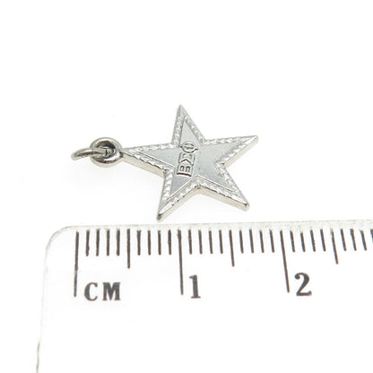 925 Sterling Silver Vintage Pillar College Beta Sigma Phi Star Charm Pendant