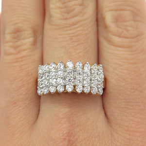 HAN 925 Sterling Silver Gold Plated Pave C Z Ring Size 10