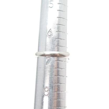 925 Sterling Silver Vintage Modernist Ribbed Oxidized Ring Size 6.75