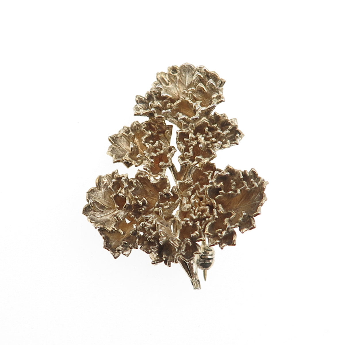 Eggert 925 Sterling Silver Gold Plated Vintage Denmark Flora Danica Pin Brooch