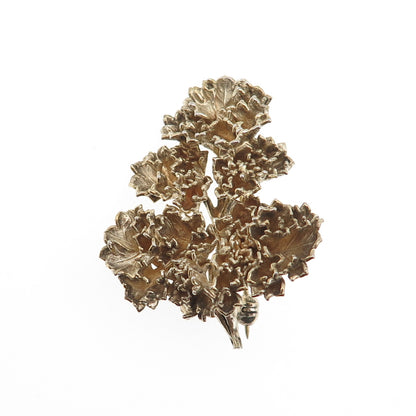 Eggert 925 Sterling Silver Gold Plated Vintage Denmark Flora Danica Pin Brooch