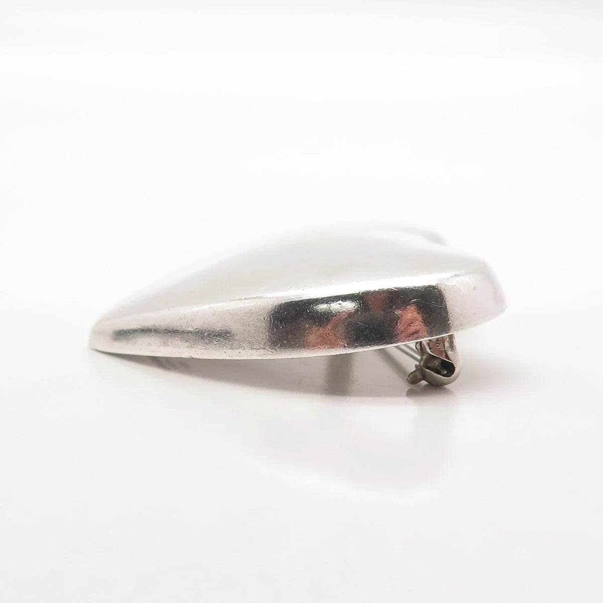 925 Sterling Silver Vintage Mexico Smooth Heart Pin Brooch