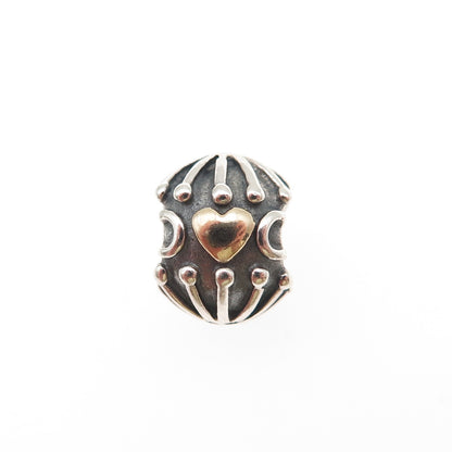 Pandora 925 Sterling Silver Gold Love & Hugs Slide Bead Charm