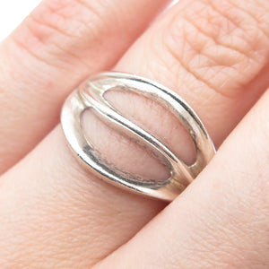 925 Sterling Silver Vintage Mexico Modernist Ring Size 7.75