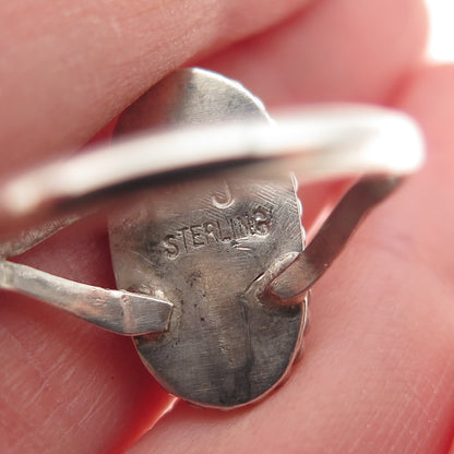 Jason Livingston Navajo Old Pawn 925 Sterling Vintage Black Onyx Ring Size 8.5