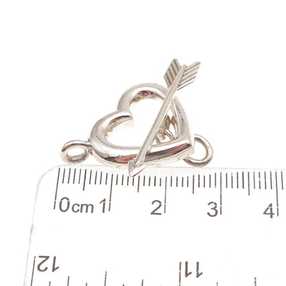 Tiffany & Co. 925 Sterling Silver Vintage 1994 Heart & Arrow Toggle Lock Clasp