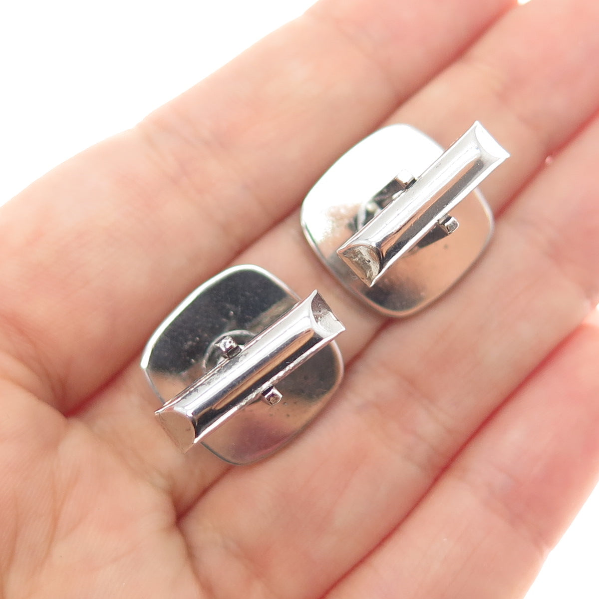 925 Sterling Silver Vintage Engraved Letter G Initial Cufflinks