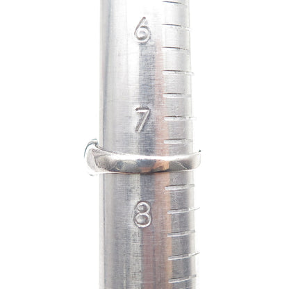 925 Sterling Silver Vintage Modernist Swirl Oxidized Ring Size 7.5