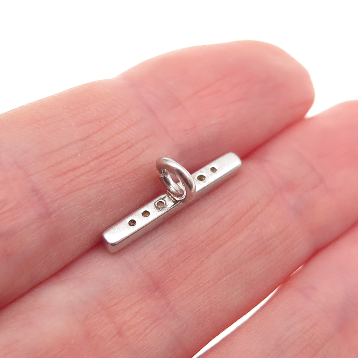 925 Sterling Silver Real Diamond Bracelet / Necklace Bar Toggle Lock Clasp