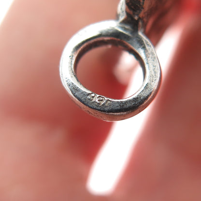 935 Silver Vintage Israel Modernist Oxidized Pendant