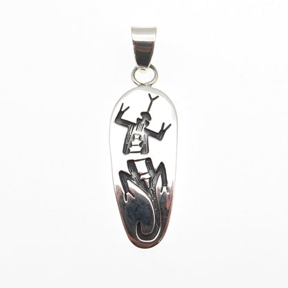 925 Sterling Silver Vintage Mexico Lizard Oxidized Charm Pendant
